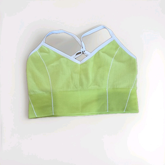 Aerie Other - Offline By Aerie Lime Green And White Sports Bra Size Medium Adjustable Straps